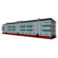 Brick 3-storey apartment building v3