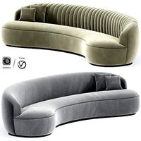 Pierre Augustin Rose Strip Sofa