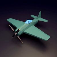 Low Poly Grumman Plane Game Assets