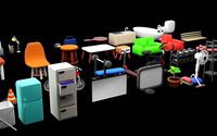 House Pack Interior Lowpoly Game Ready