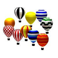 cartoon low poly baloons