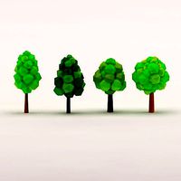 Cartoon low poly trees