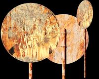 Highway-Rail Grade Crossing Advance Warning Rusted and Old Sign