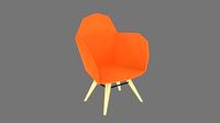 cadeira lowpoly moderna