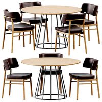 Illa Table by Bivaq and Wooden Chair Marlen by TrabA