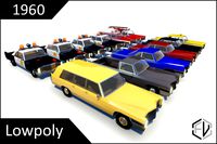 Lowpoly Retro Car Pack 1960