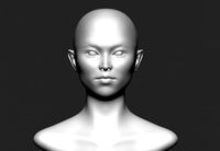 Asian woman head basemesh