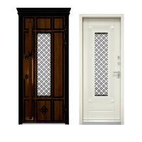Entrance door with double glazing