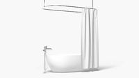 Shower Curtain with Bath Interior Elements