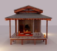 Japanese garden structures viewing pavilions