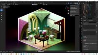 Blender render cycles isometric room