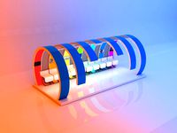 Spherical rainbow bus stop