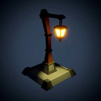 Low poly Cartoon Lantern Light