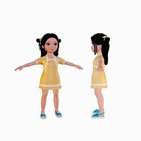 Cartoon girl brunette