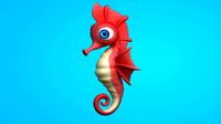Beautiful cartoon seahorse