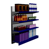 Supermarket shelf and products