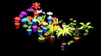 Lowpoly Vase Flower Pack