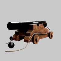 Low-poly of a stylized Pirate Cannon