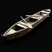 LONG BOAT ROWBOAT CANOE WOODEN FISHERMAN RIVER FISH LAKE CANOE SHIP