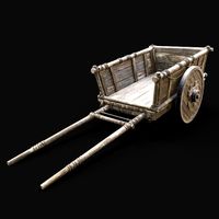 WOODEN CART WAGON HORSE CAR CARGO TRANSPORT MEDIEVAL CARRIAGE