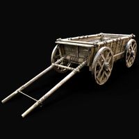 CART WAGON HORSE CAR CARGO TRANSPORT WOODEN MEDIEVAL CARRIAGE