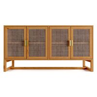 Wooden rattan sideboard