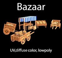 Shop market square bazaar set