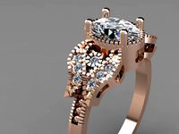 Flower Oval Ring
