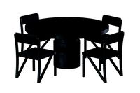 Dining Table and Chair in Blackened Oak by Orphan Work