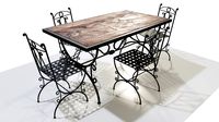 Iron Wood Table and Chairs