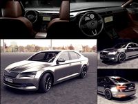 3D gray car skoda superb