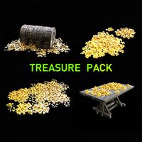 TREASURE GOLD PILE CHEST TABLE LOOT LOOTBOX PIRATE PACK