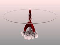 Tintin Moon Rocket Glass Table Top
