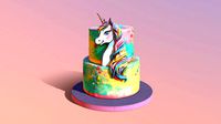Buttercream Unicorn Rainbow Cake