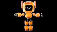 Orange Bot Rigged and Ready for Animation