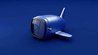 Clock resembling a blue plane and 3d print