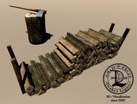 Firewood, Chopping Block, Axe, PBR