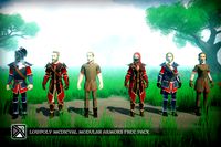 Lowpoly Modular Armors - Free - MEDIEVAL FANTASY SERIES