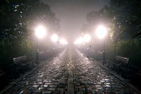 Park in stormy weather (HDRP)