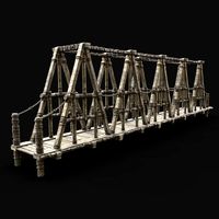 BRIDGE MEDIEVAL WOODEN PLATFORM CONSTRUCTION ENTERABLE