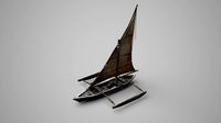 Ancient vessel carrying fishing boats