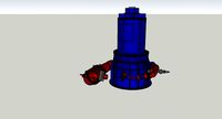 SketchUp 2021 of hydroelectric power turbine pelton