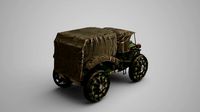 Modern vehicles and old fashioned trucks