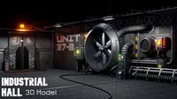 isometric industrial-scifi hall