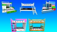 collection of five bunk beds