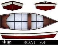 painted wooden boat v4