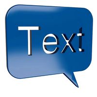 blue speech bubble message