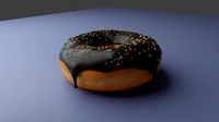 donut with 3 glaze colors