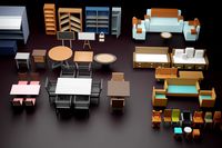 Lowpoly Furniture Set