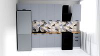 kitchen design complete set headset corona render